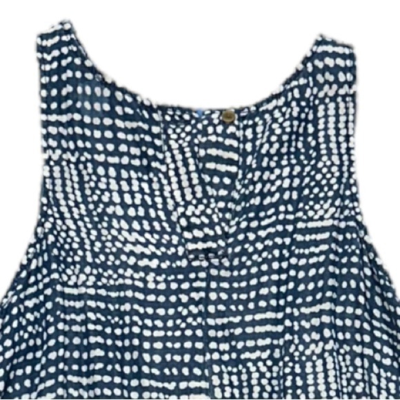 NWT Saks Fifth Avenue Flouncy Sleeveless Sun Dress Blue with White Dots - Picture 3 of 12